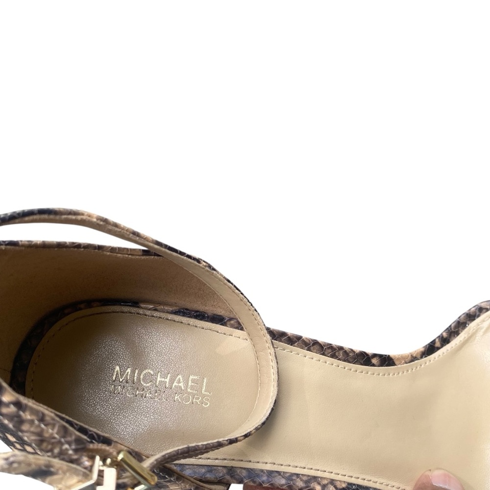 Michael Kors Snakeskin Patterned Ankle Strap Sandals‎ Size 11 - Picture 11 of 13